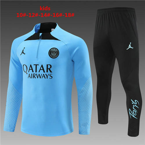 22/23 Paris Kids Blue Long Sleeve Training Suit