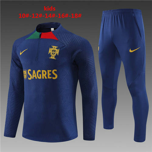 2023 Portugal Kids Player Version Long Sleeve Training Suit