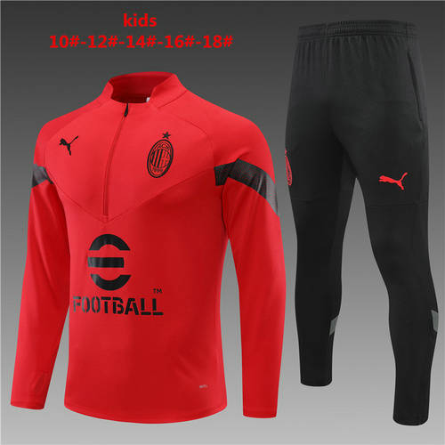 22/23 Ac Milan Kids Long Sleeve Training Suit