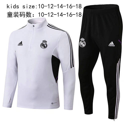 22/23 Real Madrid Kids Long Sleeve Training Suit