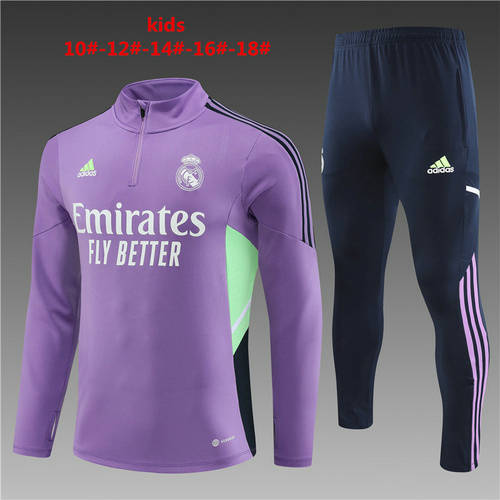 22/23 Real Madrid Kids Long Sleeve Training Suit