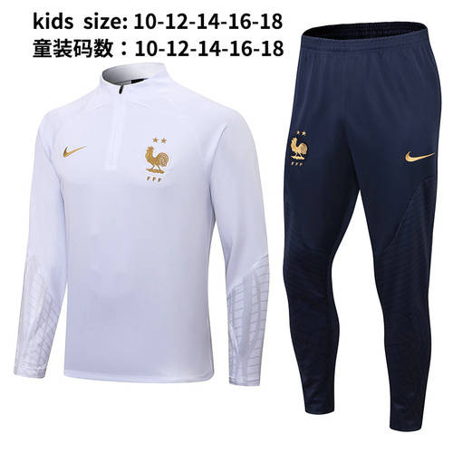 22/23 France Kids Long Sleeve Soccer Jerseys