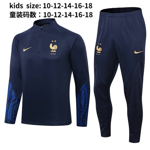 22/23 France Kids Long Sleeve Soccer Jerseys