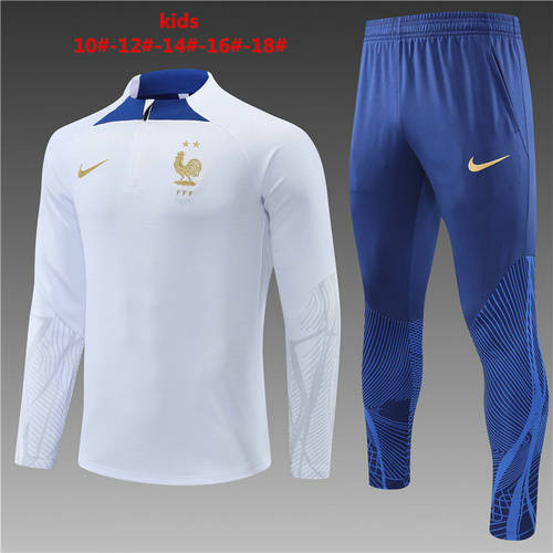 2022 France Kids Long Sleeve Training Suit