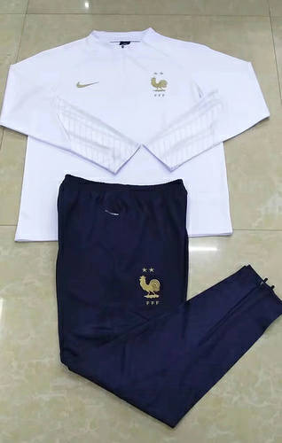 22/23 France White Long Sleeve Training Suit