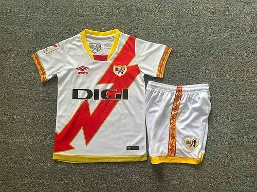 23/24 Rayo Vallecano Home Kids Soccer Jerseys