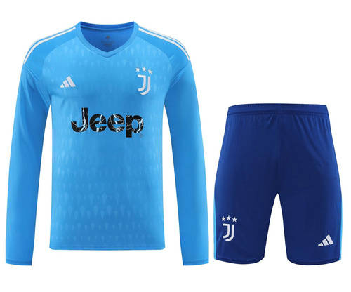 23-24 Juventus Blue Long Sleeve Goalkeeper Kit