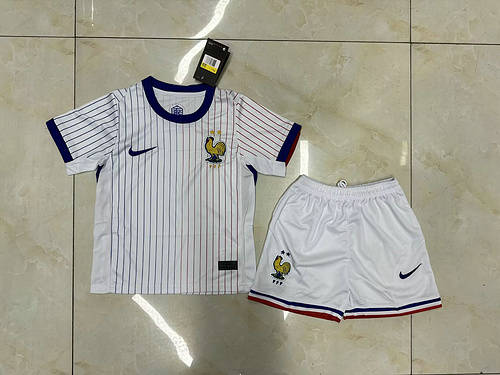 2024 France Away Kids Soccer Jerseys