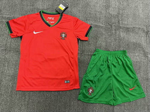 2024 Portugal Home Kids Soccer Jerseys