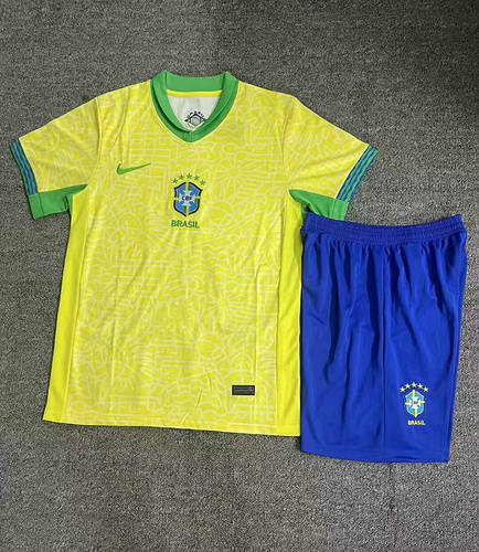 2024 Brazil Home Kids Soccer Jerseys