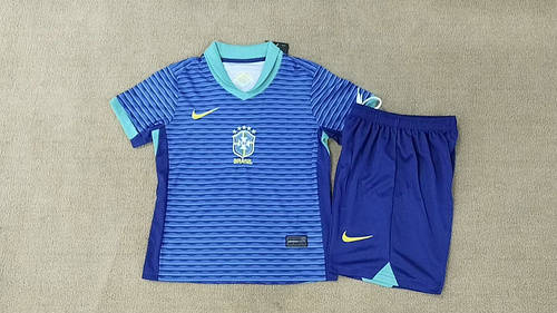 2024 Brazil Away Kids Soccer Jerseys