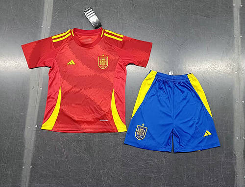 2024 Spain Home Kids Soccer Jerseys