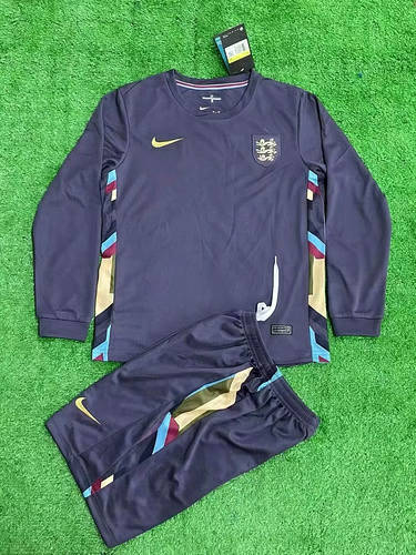 2024 England Away Kids Long Sleeve Soccer Jerseys