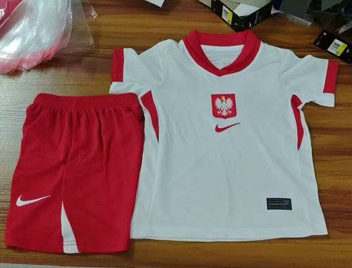 2024 Poland Home Kids Soccer Jerseys