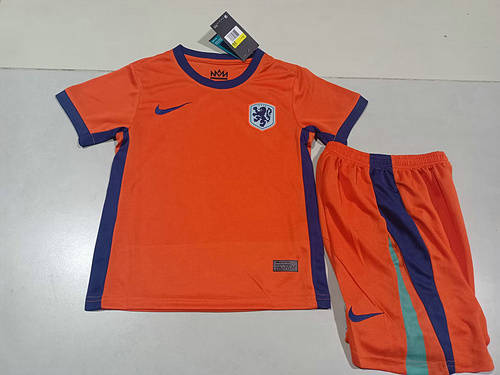 2024 Netherlands Home Kids Soccer Jerseys