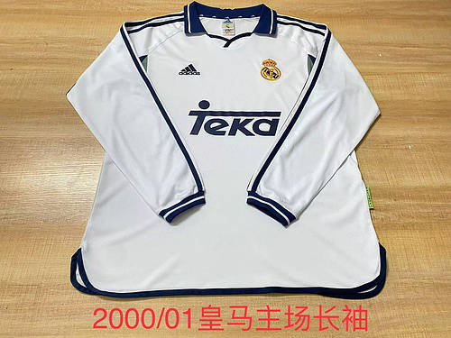 2000/01 Real Madrid Home Retro Long Sleeve Soccer Jerseys