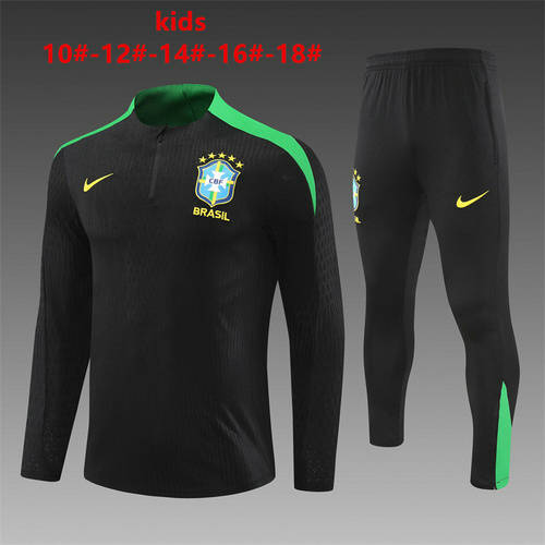 2024 Brazil Kids Long Sleeve Training Suit