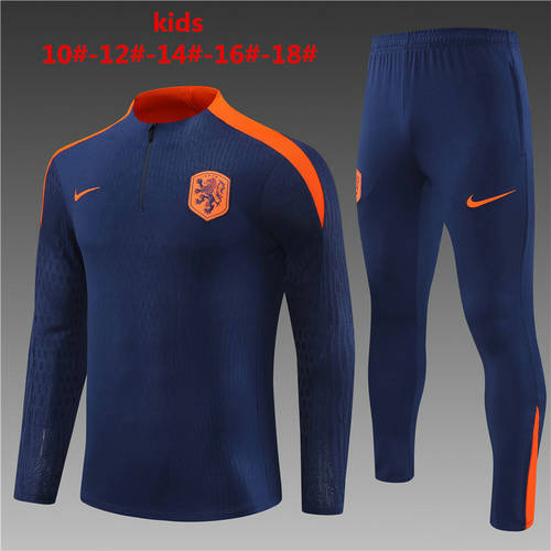 2024 Netherlands Kids Player Long Sleeve Training Suit