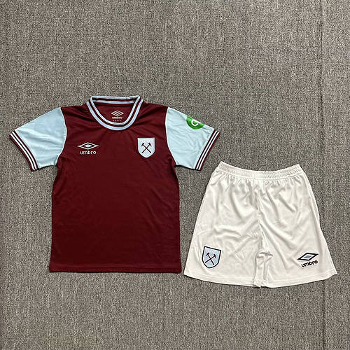 24/25 West Ham United Home Kids Soccer Jerseys