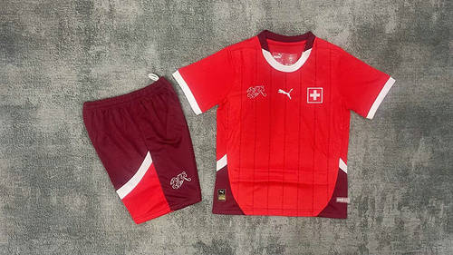 2024 Switzerland Home Kids Soccer Jerseys