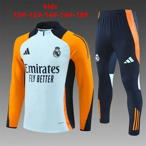 24/25 Real Madrid Kids Long Sleeve Training Suit