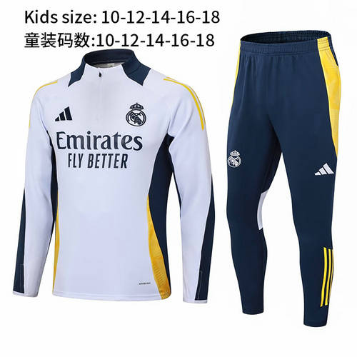 24/25 Real Madrid Kids Long Sleeve Training Suit