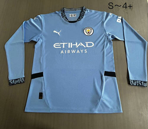 24/25 Manchester City Home Long Sleeve Soccer Jerseys