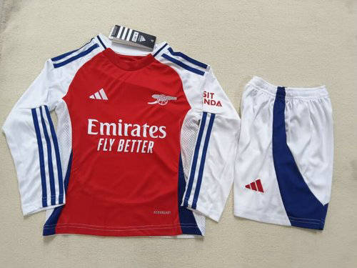 24/25 Arsenal Home Kids Long Sleeve Soccer Jerseys