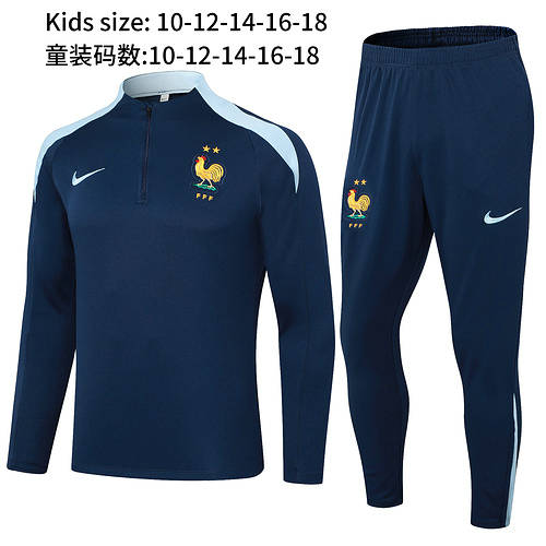 2024 France Kids Long Sleeve Training Suit