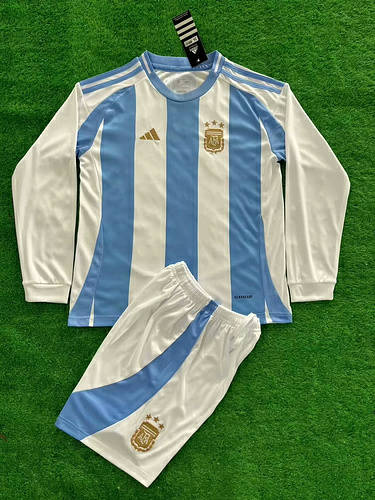 2024 Argentina Home Kids Long Sleeve Soccer Jerseys