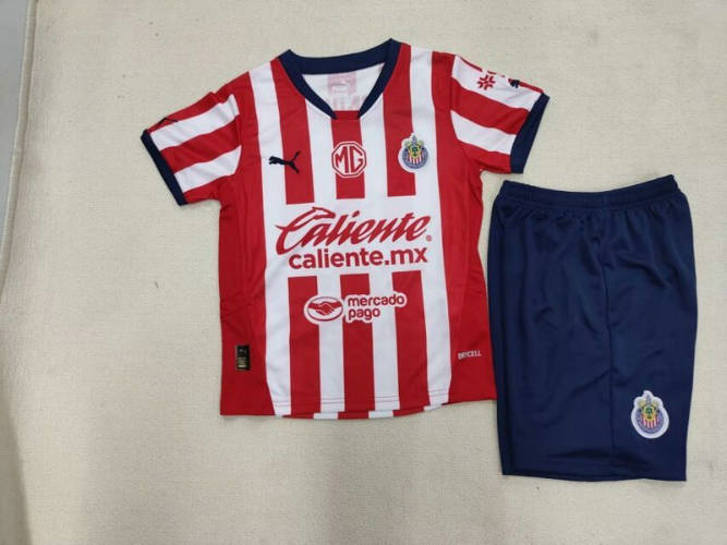 24/25 Chivas Home Kids Soccer Jerseys