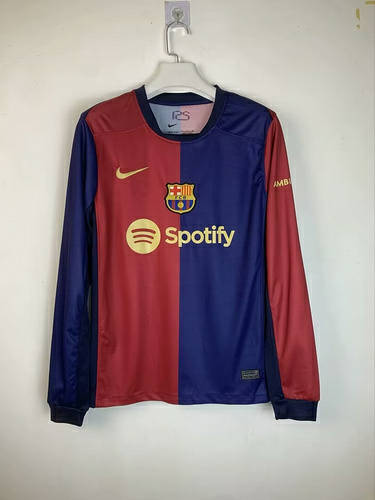 24/25 Barcelona Home Long Sleeve Soccer Jerseys