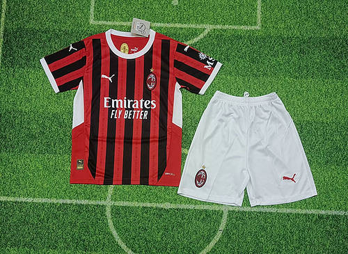 24/25 Ac Milan Home Kids Soccer Jerseys