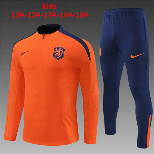 2024 Netherlands Kids Player Long Sleeve Training Suit