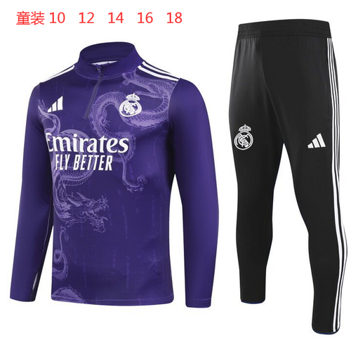 24/25 Real Madrid Kids Long Sleeve Training Suit