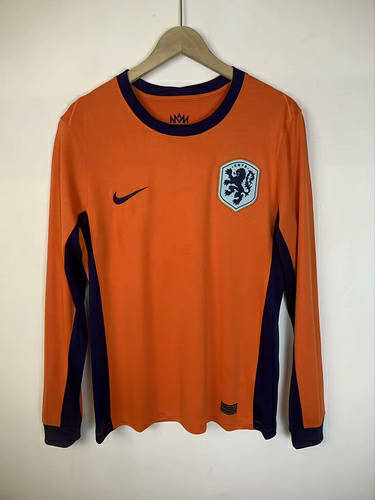 2024 Netherland Home Long Sleeve Soccer Jerseys