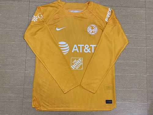 23/24 Club America Goalkeeper Yellow Long Sleeve Soccer Jerseys