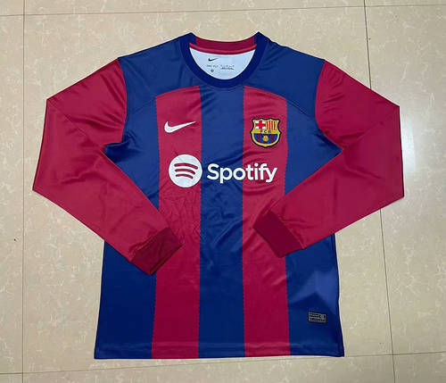 23/24 Barcelona Home Long Sleeve Soccer Jerseys