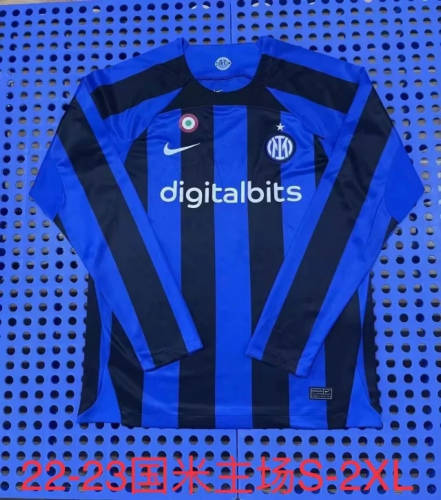 22/23 Inter Milan Home Long Sleeve Soccer Jerseys