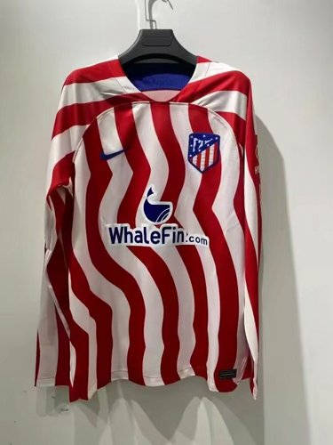 22/23 Atletico Madrid Home Long Sleeve Soccer Jerseys