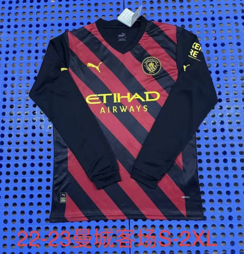 22/23 Manchester City Away Long Sleeve Soccer Jerseys