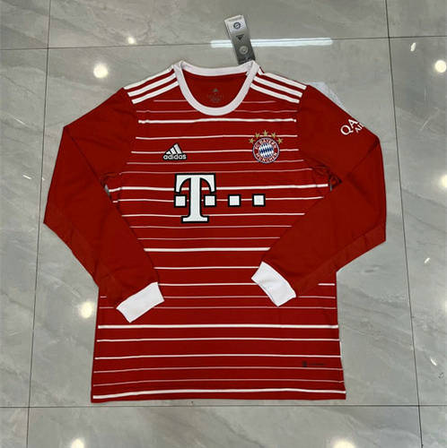 22/23 Bayern Home Long Sleeve Soccer Jerseys