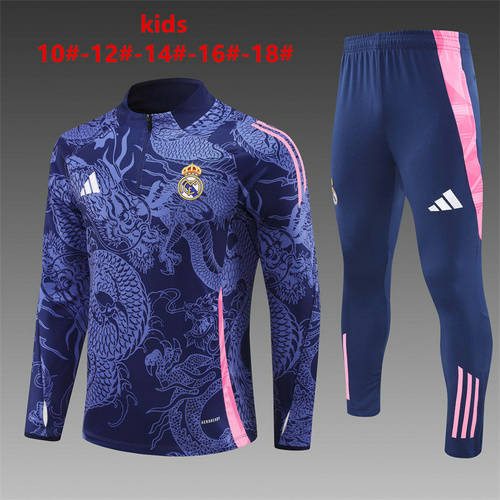 24/25 Real Madrid Kids Long Sleeve Training Suit