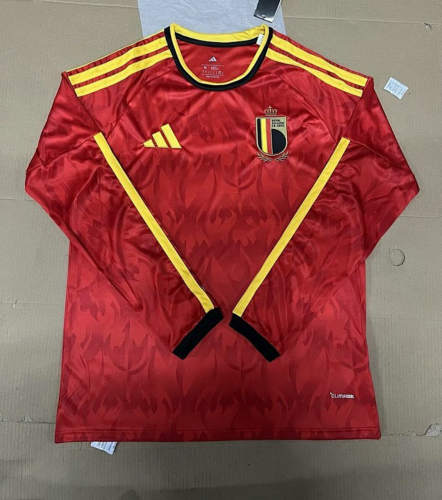 2026 Belgium Home Long Sleeve Cheap Soccer Jerseys 